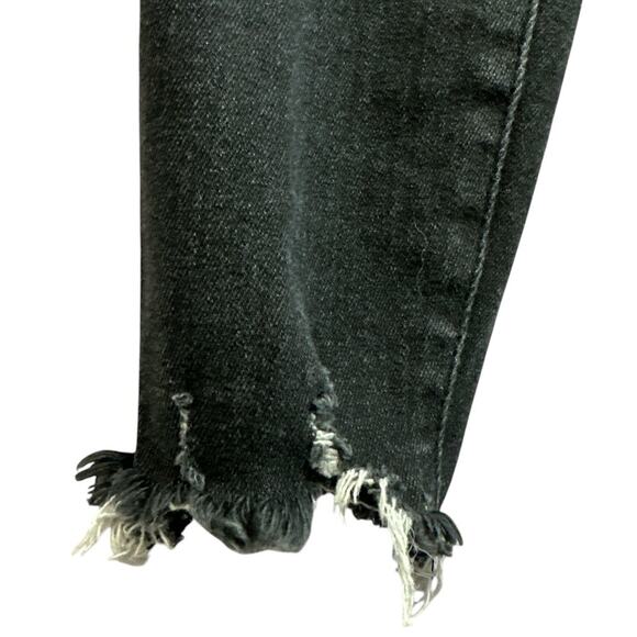 Good American Good Legs Crop Black Jeans Raw Hem Women's Size 2/26 Skinny - Picture 3 of 6